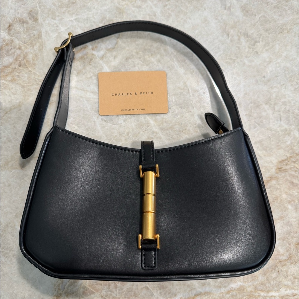 Charles & Keith Cesia Metallic Accent Shoulder Bag